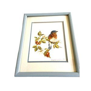 Bluebird Framed Art Print Picture Carolyn Heffelfineer Wall Art Nature